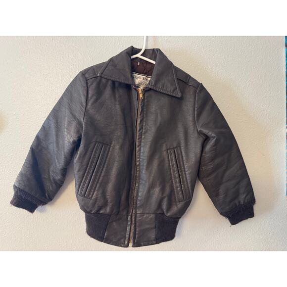 Vintage The Fonz jacket brown leather jacket kids size 6 Customized by Cooper - Picture 1 of 5
